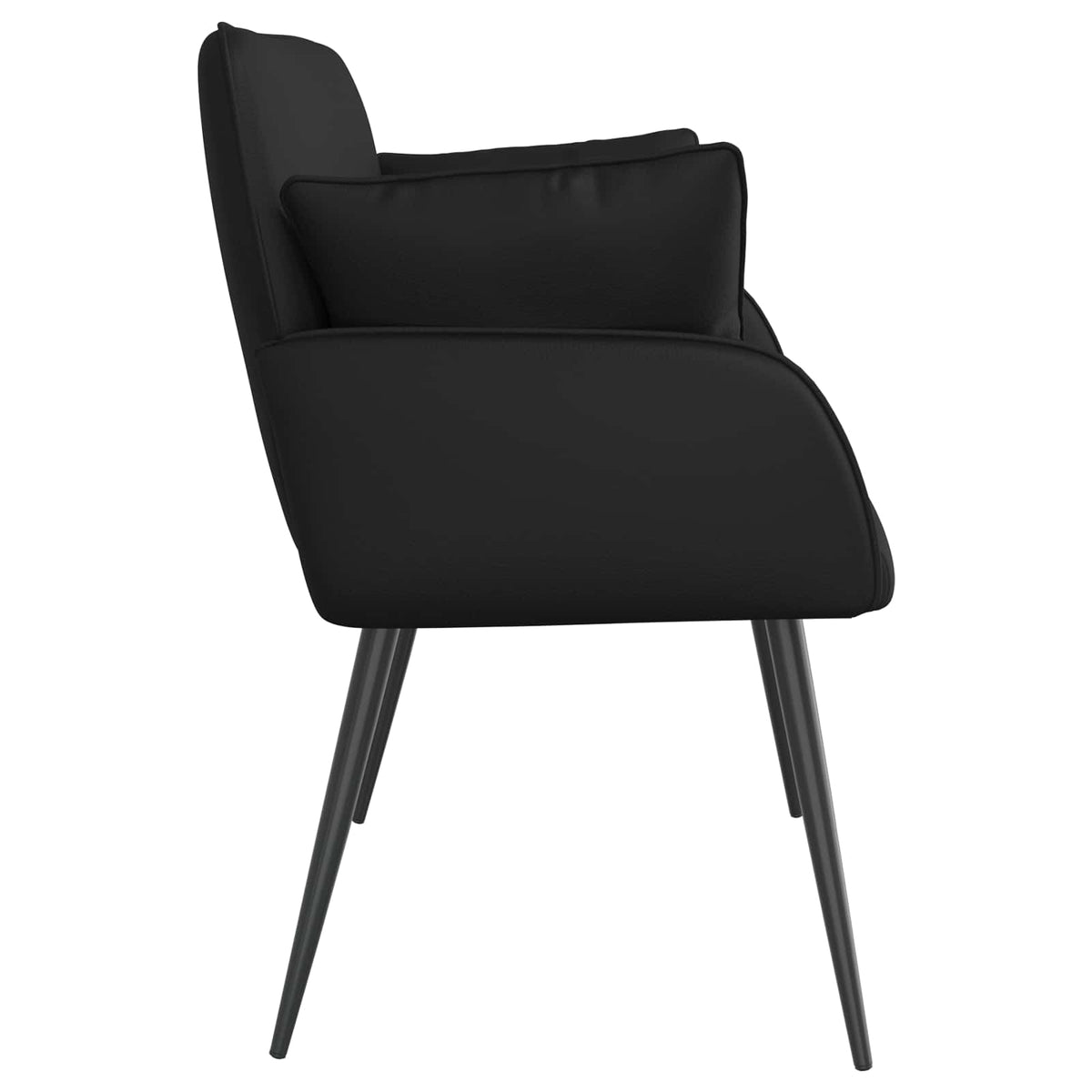 vidaXL 2 Seater Sofa with Metal Legs 2-Seater Black Faux Leather