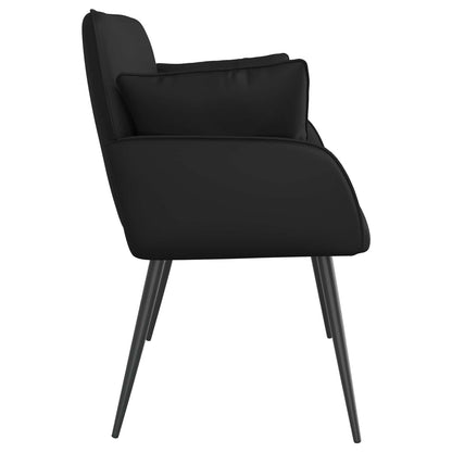 vidaXL 2 Seater Sofa with Metal Legs 2-Seater Black Faux Leather