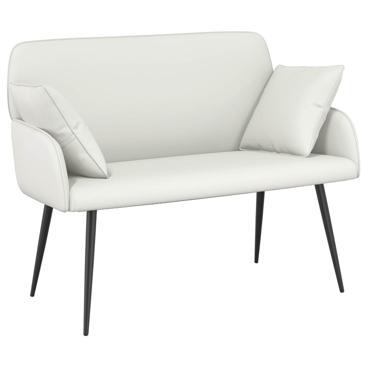 vidaXL 2 Seater Sofa with Metal Legs 2-Seater White Faux Leather