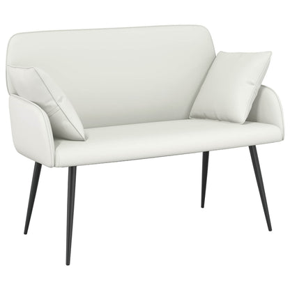 vidaXL 2 Seater Sofa with Metal Legs 2-Seater White Faux Leather