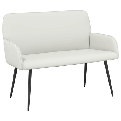 vidaXL 2 Seater Sofa with Metal Legs 2-Seater White Faux Leather