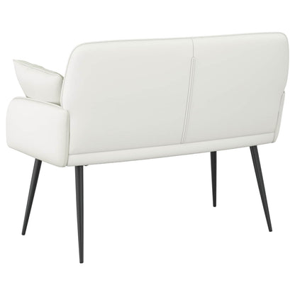 vidaXL 2 Seater Sofa with Metal Legs 2-Seater White Faux Leather