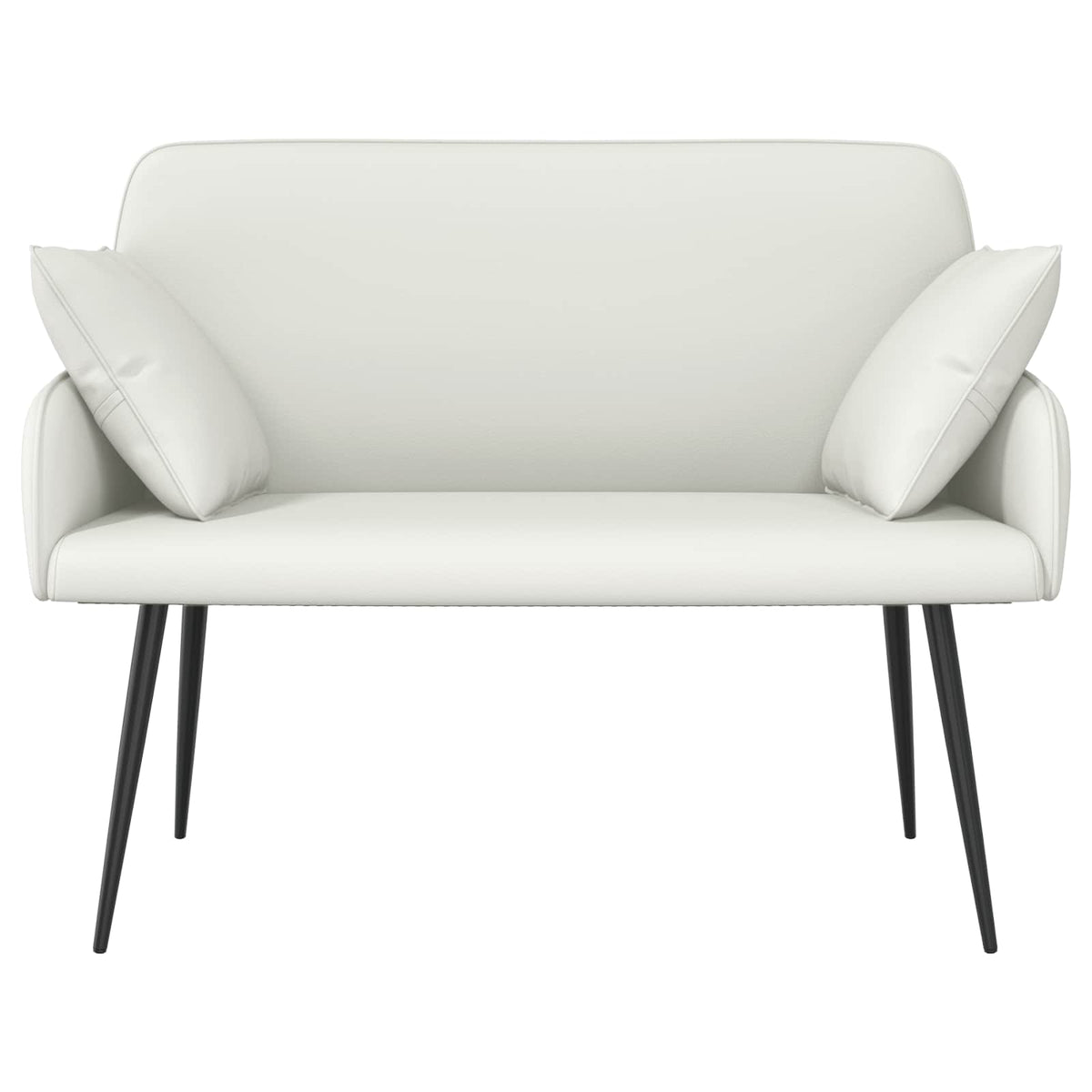 vidaXL 2 Seater Sofa with Metal Legs 2-Seater White Faux Leather