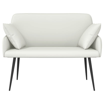 vidaXL 2 Seater Sofa with Metal Legs 2-Seater White Faux Leather