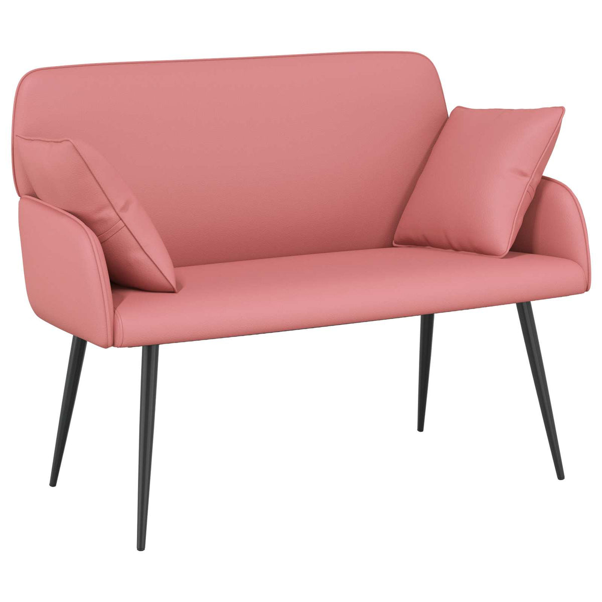 vidaXL 2 Seater Sofa with Metal Legs 2-Seater Pink Faux Leather