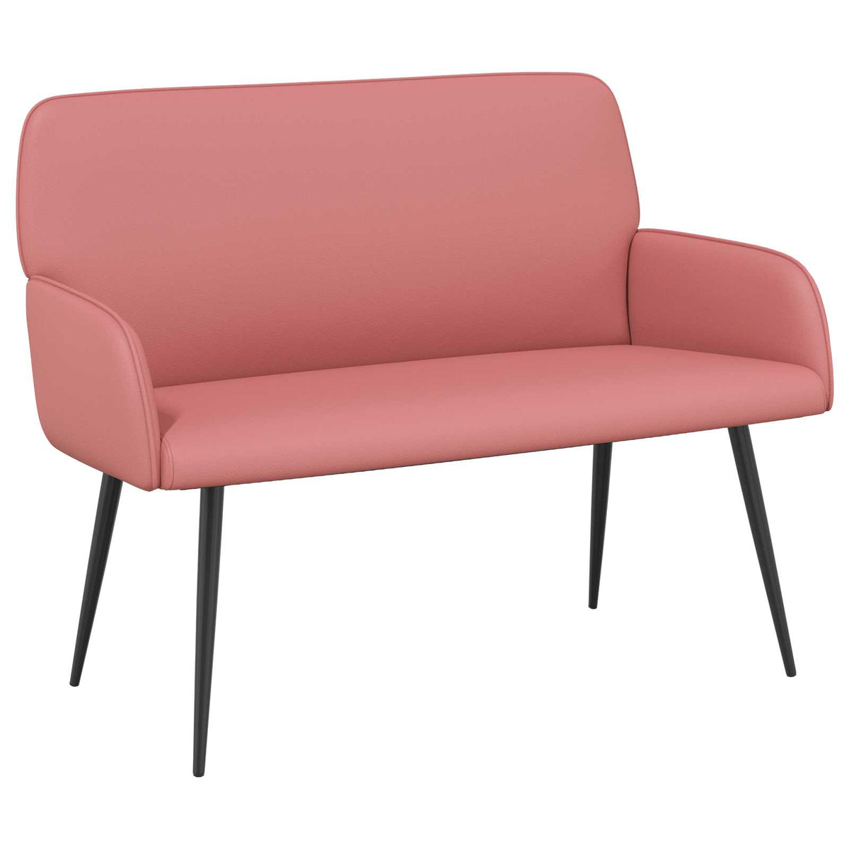 vidaXL 2 Seater Sofa with Metal Legs 2-Seater Pink Faux Leather