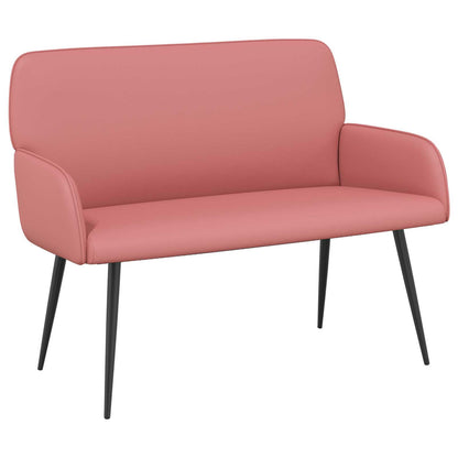 vidaXL 2 Seater Sofa with Metal Legs 2-Seater Pink Faux Leather