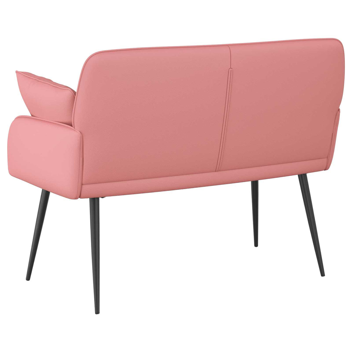 vidaXL 2 Seater Sofa with Metal Legs 2-Seater Pink Faux Leather