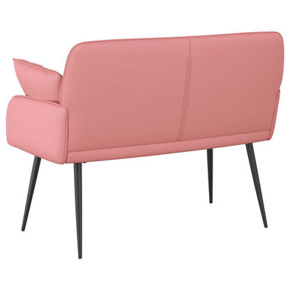 vidaXL 2 Seater Sofa with Metal Legs 2-Seater Pink Faux Leather