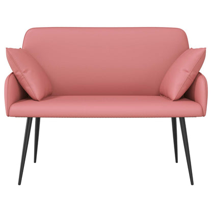 vidaXL 2 Seater Sofa with Metal Legs 2-Seater Pink Faux Leather