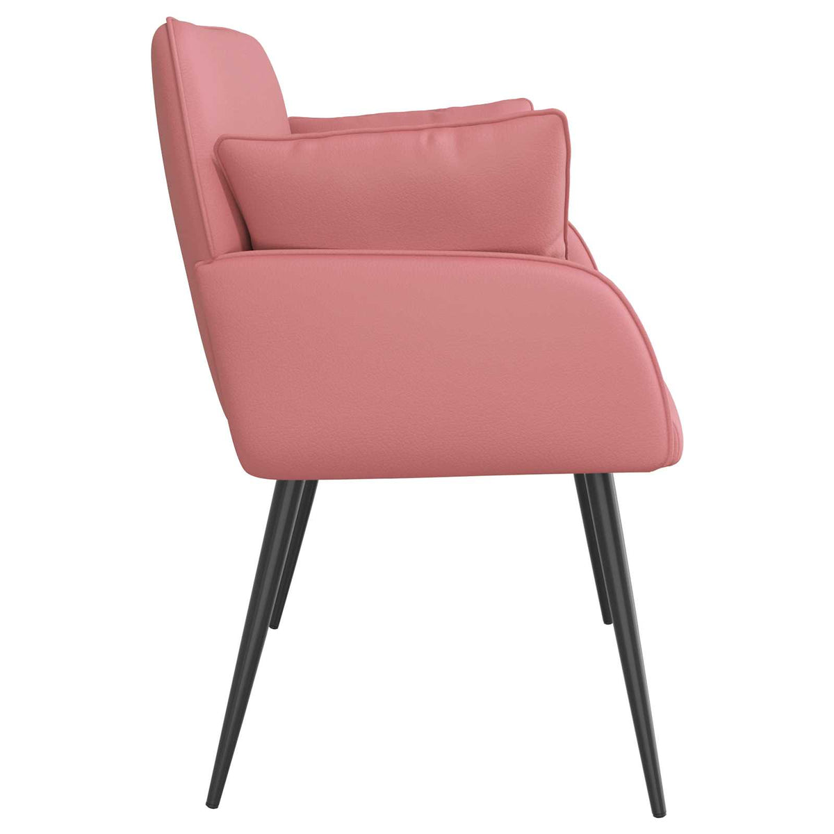 vidaXL 2 Seater Sofa with Metal Legs 2-Seater Pink Faux Leather