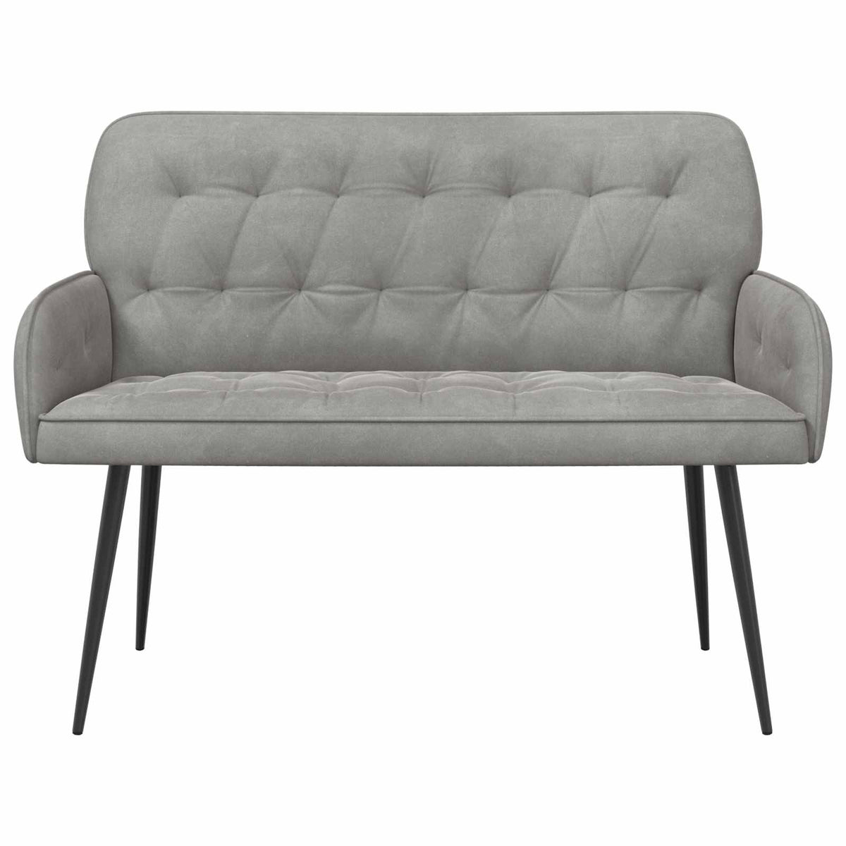vidaXL 2 Seater Sofa with Metal Legs 2-Seater Light Grey Velvet
