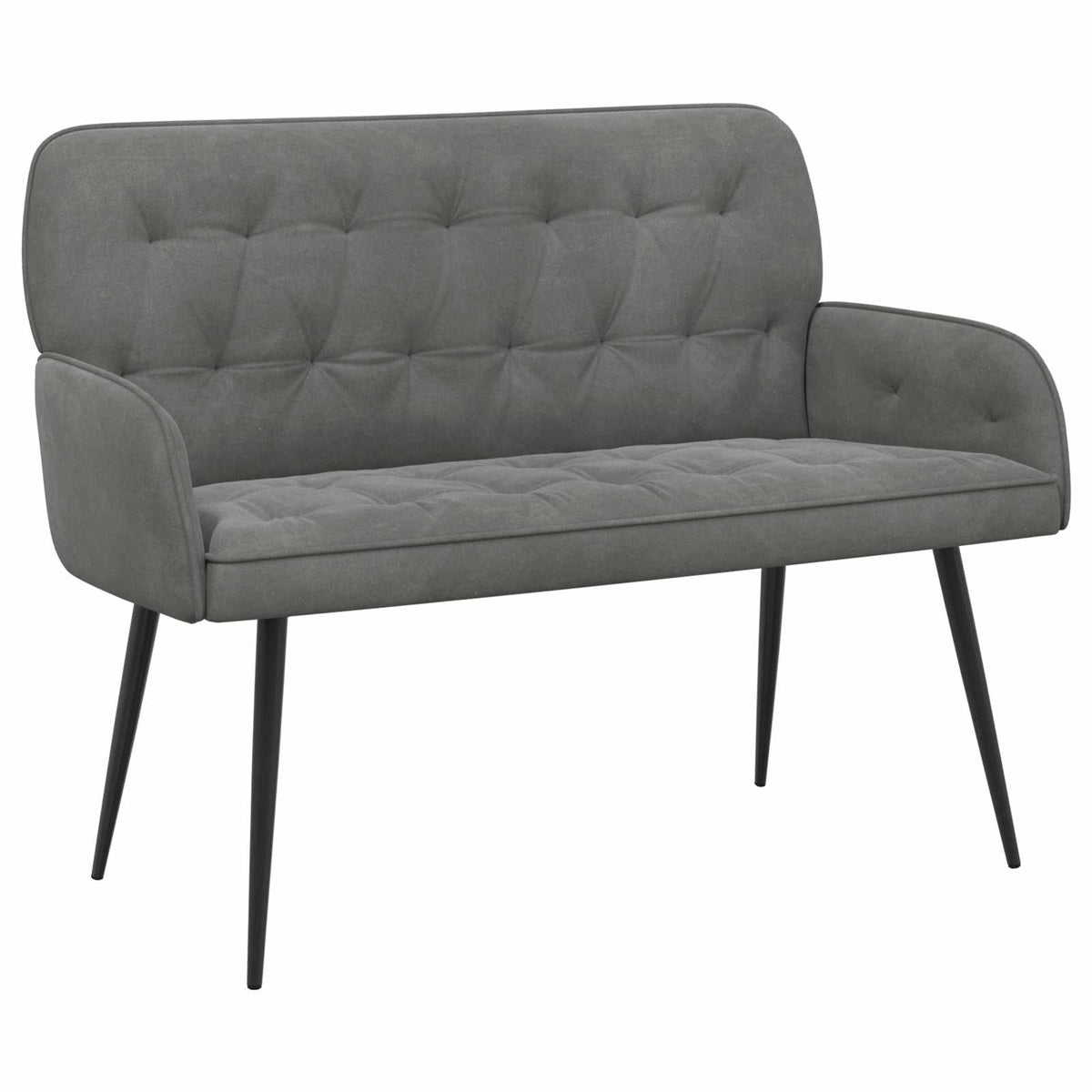 vidaXL 2 Seater Sofa with Metal Legs 2-Seater Dark Grey Velvet