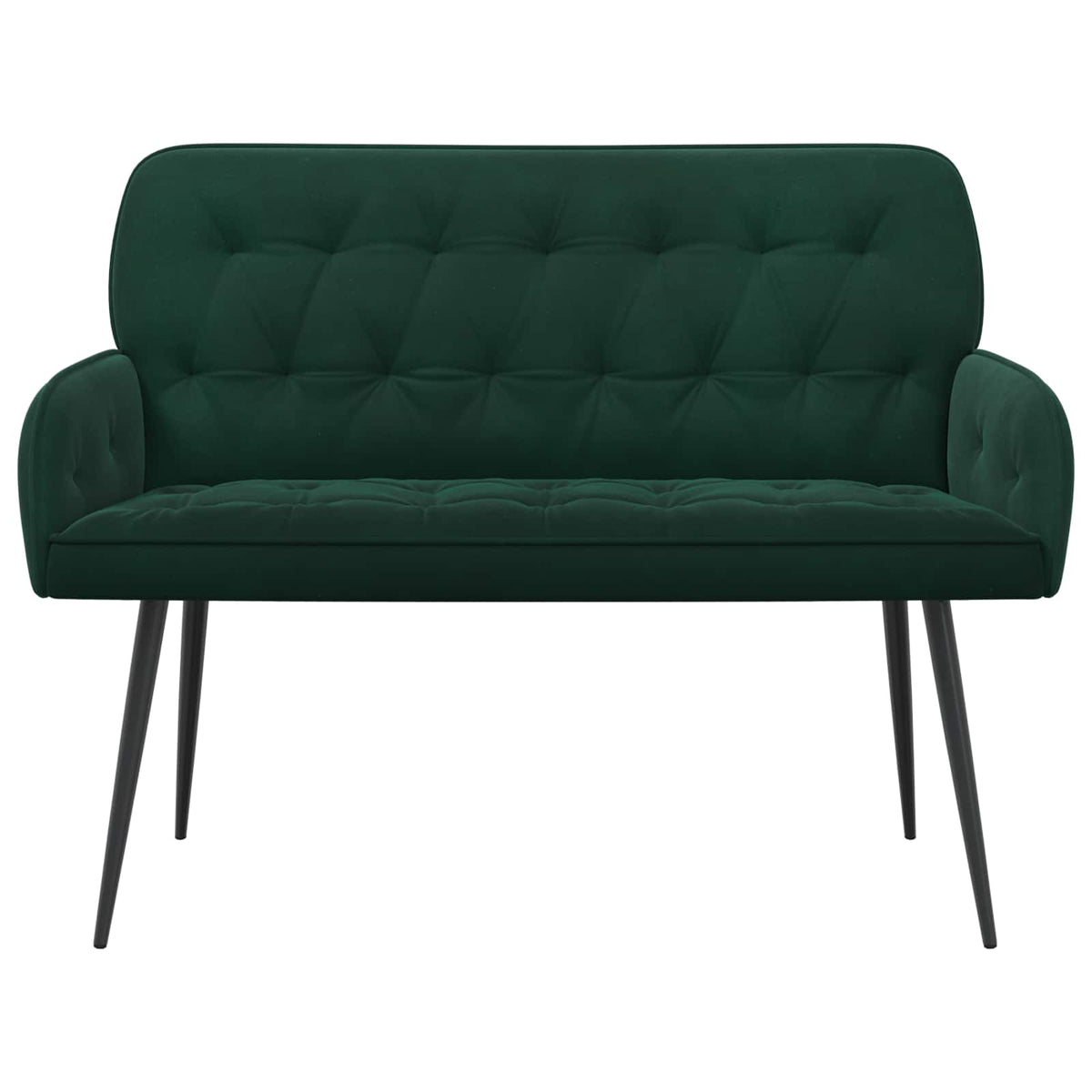 vidaXL 2 Seater Sofa with Metal Legs 2-Seater Dark Green Velvet