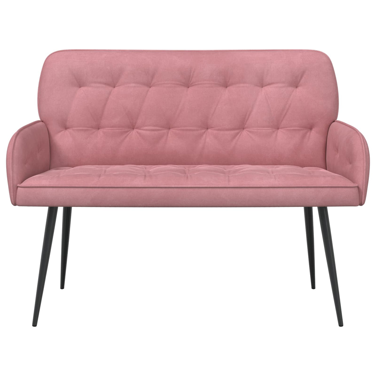 vidaXL 2 Seater Sofa with Metal Legs 2-Seater Pink Velvet
