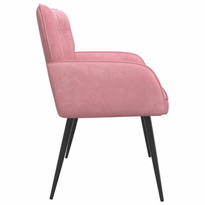 vidaXL 2 Seater Sofa with Metal Legs 2-Seater Pink Velvet