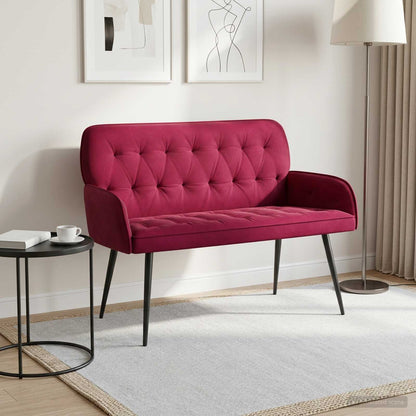 vidaXL 2 Seater Sofa with Metal Legs 2-Seater Wine Red Velvet