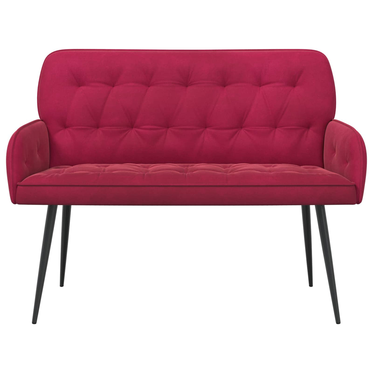 vidaXL 2 Seater Sofa with Metal Legs 2-Seater Wine Red Velvet