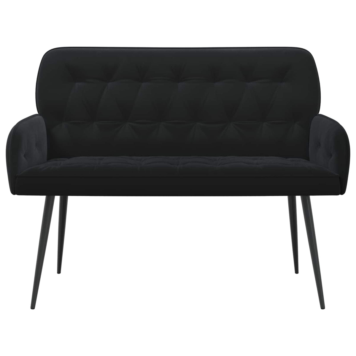 vidaXL 2 Seater Sofa with Metal Legs 2-Seater Black Velvet