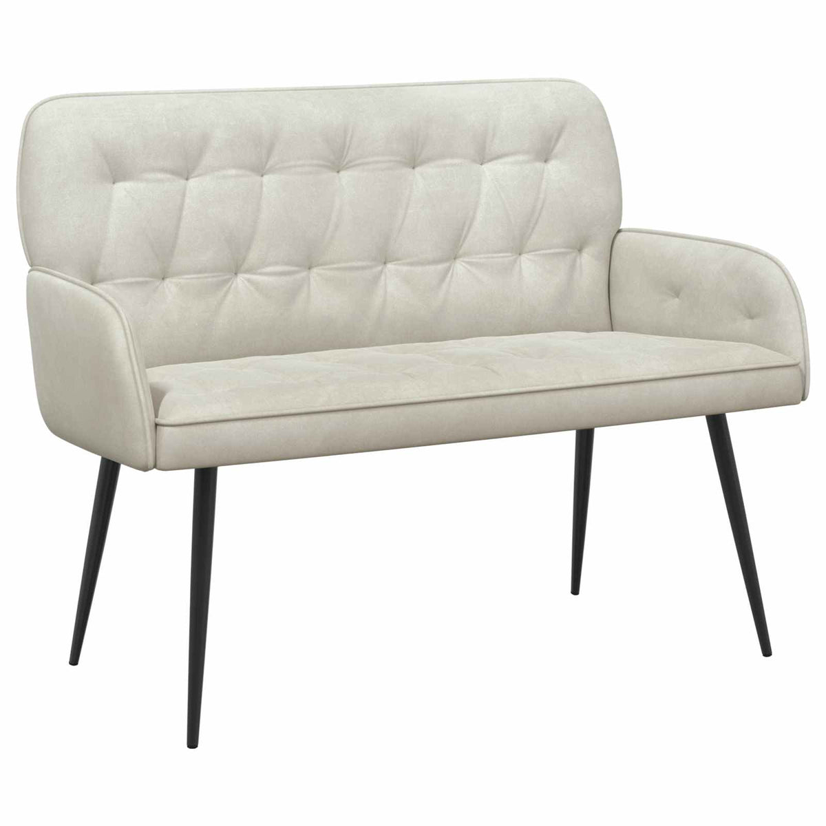 vidaXL 2 Seater Sofa with Metal Legs 2-Seater Cream Velvet