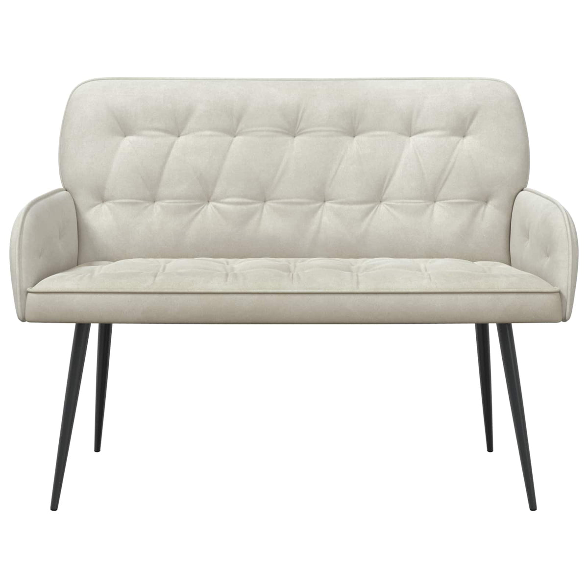 vidaXL 2 Seater Sofa with Metal Legs 2-Seater Cream Velvet