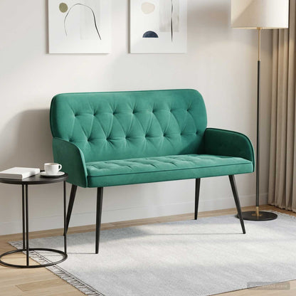 vidaXL 2 Seater Sofa with Metal Legs 2-Seater Turquoise Velvet