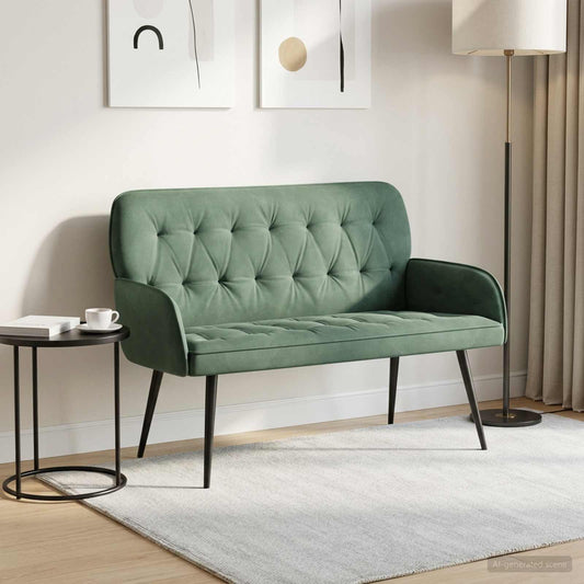 vidaXL 2 Seater Sofa with Metal Legs 2-Seater Sea Green Velvet