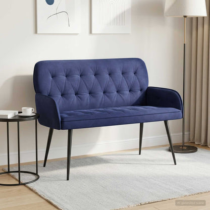 vidaXL 2 Seater Sofa with Metal Legs 2-Seater Police Blue Velvet