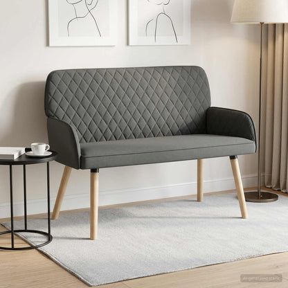 vidaXL 2 Seater Sofa with Solid Wood Legs 2-Seater Dark Grey