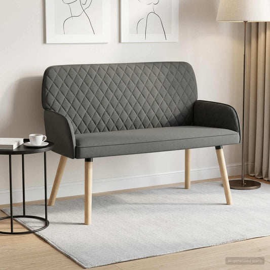 vidaXL 2 Seater Sofa with Solid Wood Legs 2-Seater Dark Grey
