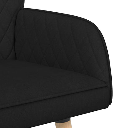 vidaXL 2 Seater Sofa with Solid Wood Legs 2-Seater Black Linen Fabric