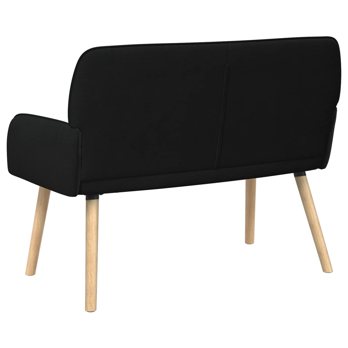 vidaXL 2 Seater Sofa with Solid Wood Legs 2-Seater Black Linen Fabric