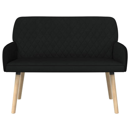 vidaXL 2 Seater Sofa with Solid Wood Legs 2-Seater Black Linen Fabric