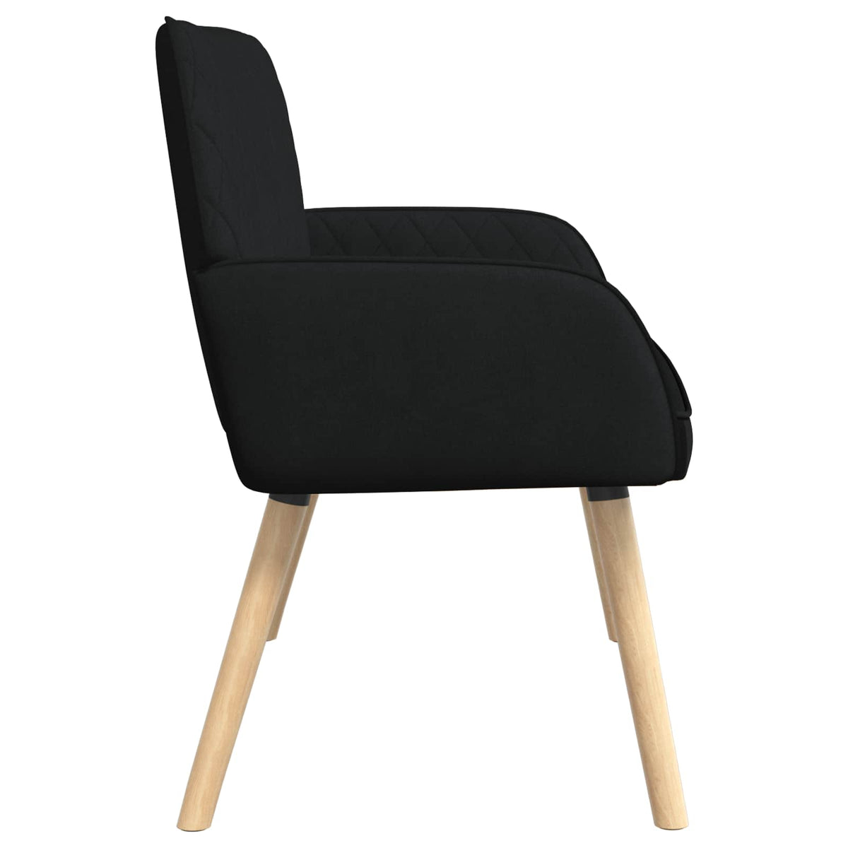 vidaXL 2 Seater Sofa with Solid Wood Legs 2-Seater Black Linen Fabric