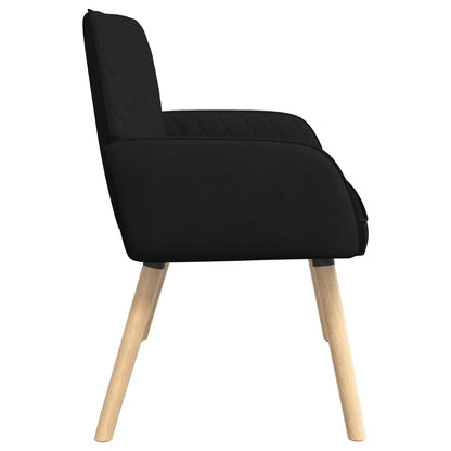 vidaXL 2 Seater Sofa with Solid Wood Legs 2-Seater Black Linen Fabric