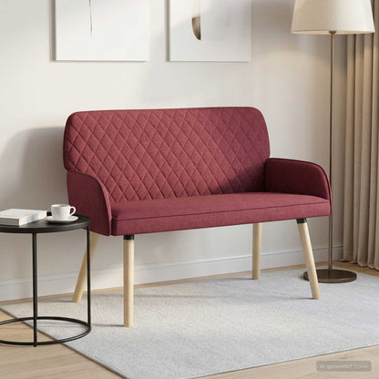 vidaXL 2 Seater Sofa with Solid Wood Legs 2-Seater Wine Red