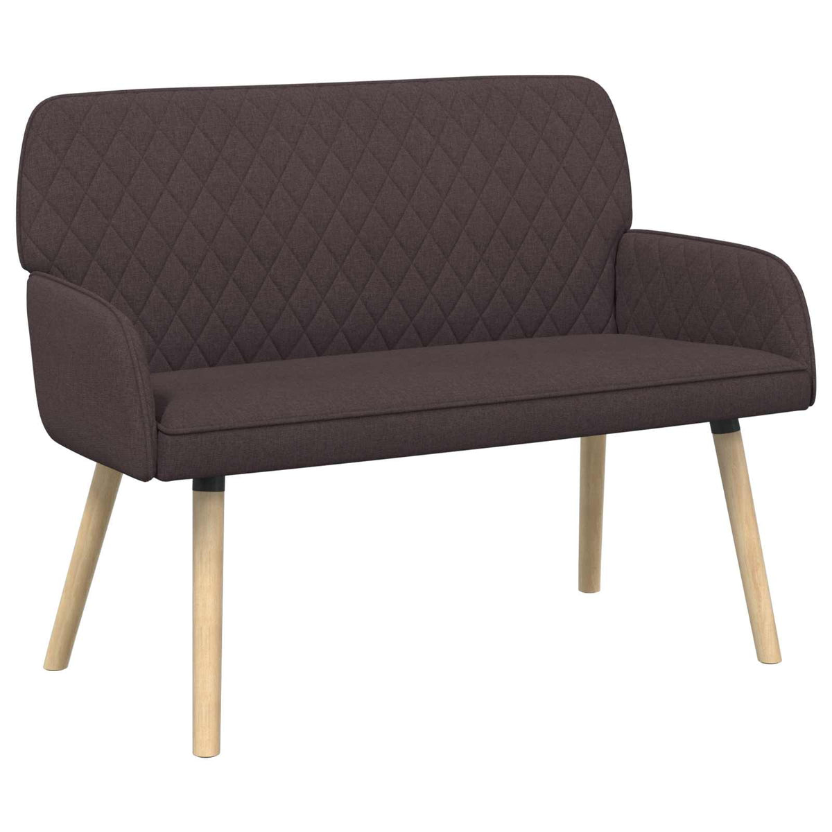 vidaXL 2 Seater Sofa with Solid Wood Legs 2-Seater Dark Brown