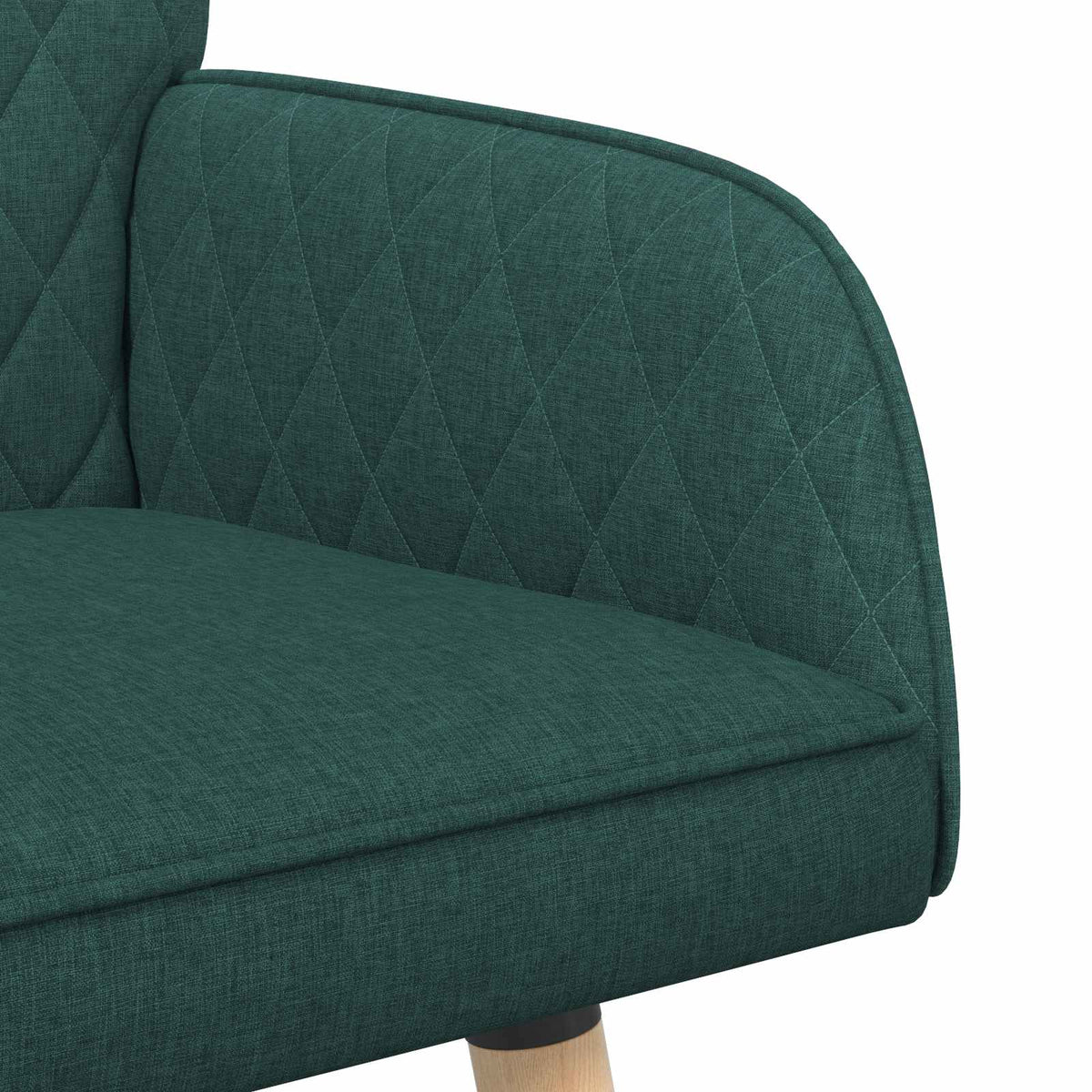 vidaXL 2 Seater Sofa with Solid Wood Legs 2-Seater Dark Green