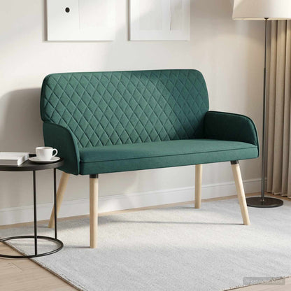 vidaXL 2 Seater Sofa with Solid Wood Legs 2-Seater Dark Green