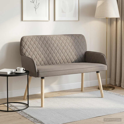 vidaXL 2 Seater Sofa with Solid Wood Legs 2-Seater Taupe Linen Fabric