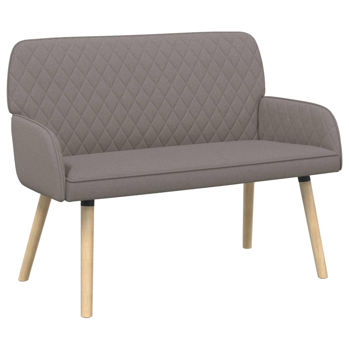 vidaXL 2 Seater Sofa with Solid Wood Legs 2-Seater Taupe Linen Fabric