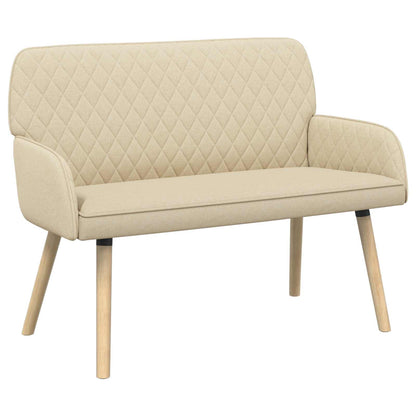 vidaXL 2 Seater Sofa with Solid Wood Legs 2-Seater Cream Linen Fabric