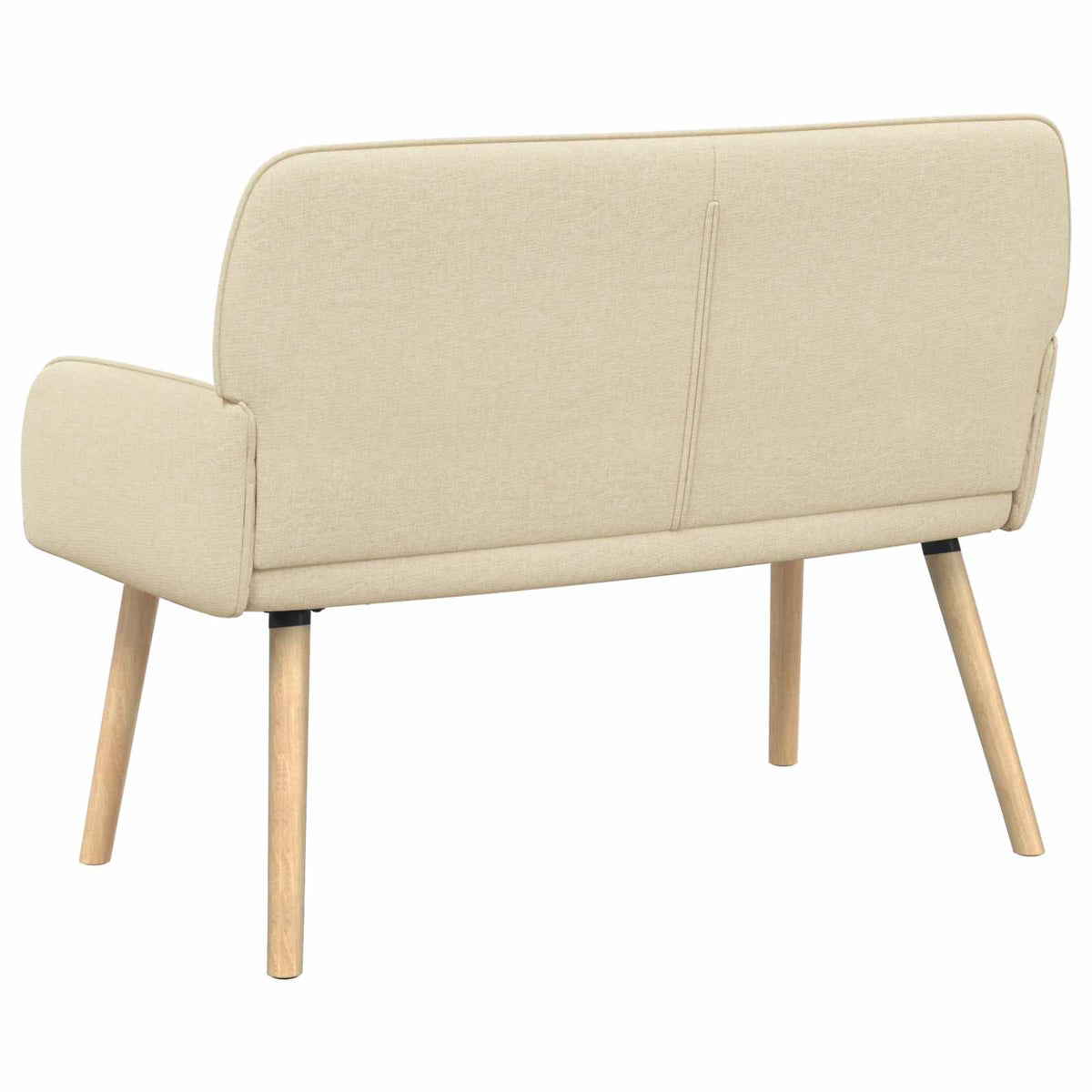 vidaXL 2 Seater Sofa with Solid Wood Legs 2-Seater Cream Linen Fabric