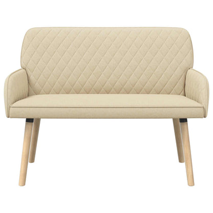 vidaXL 2 Seater Sofa with Solid Wood Legs 2-Seater Cream Linen Fabric