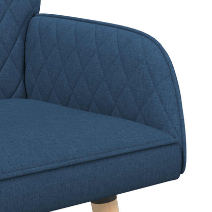 vidaXL 2 Seater Sofa with Solid Wood Legs 2-Seater Blue Linen Fabric