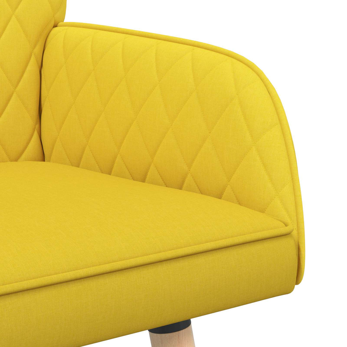 vidaXL 2 Seater Sofa with Solid Wood Legs 2-Seater Light Yellow