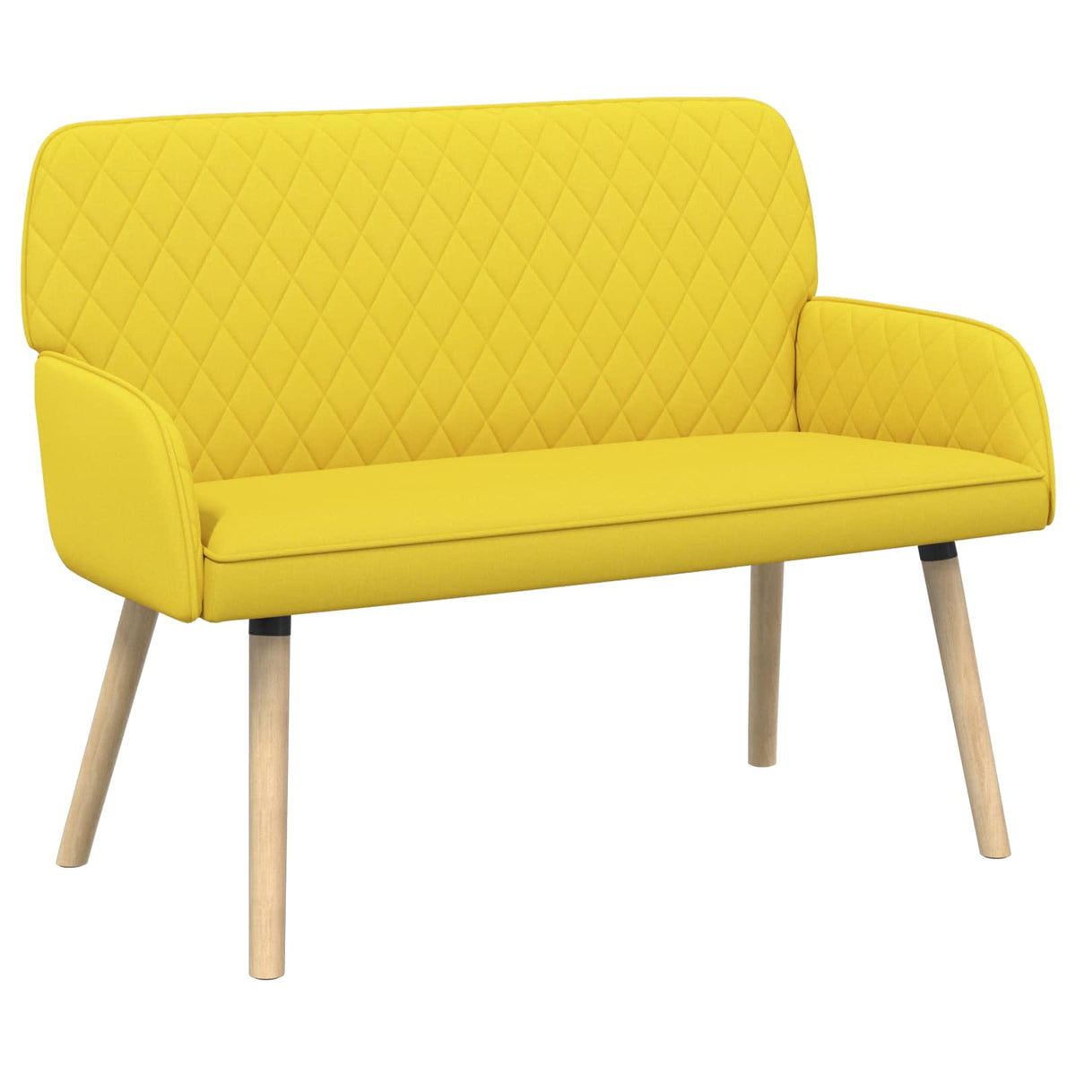 vidaXL 2 Seater Sofa with Solid Wood Legs 2-Seater Light Yellow