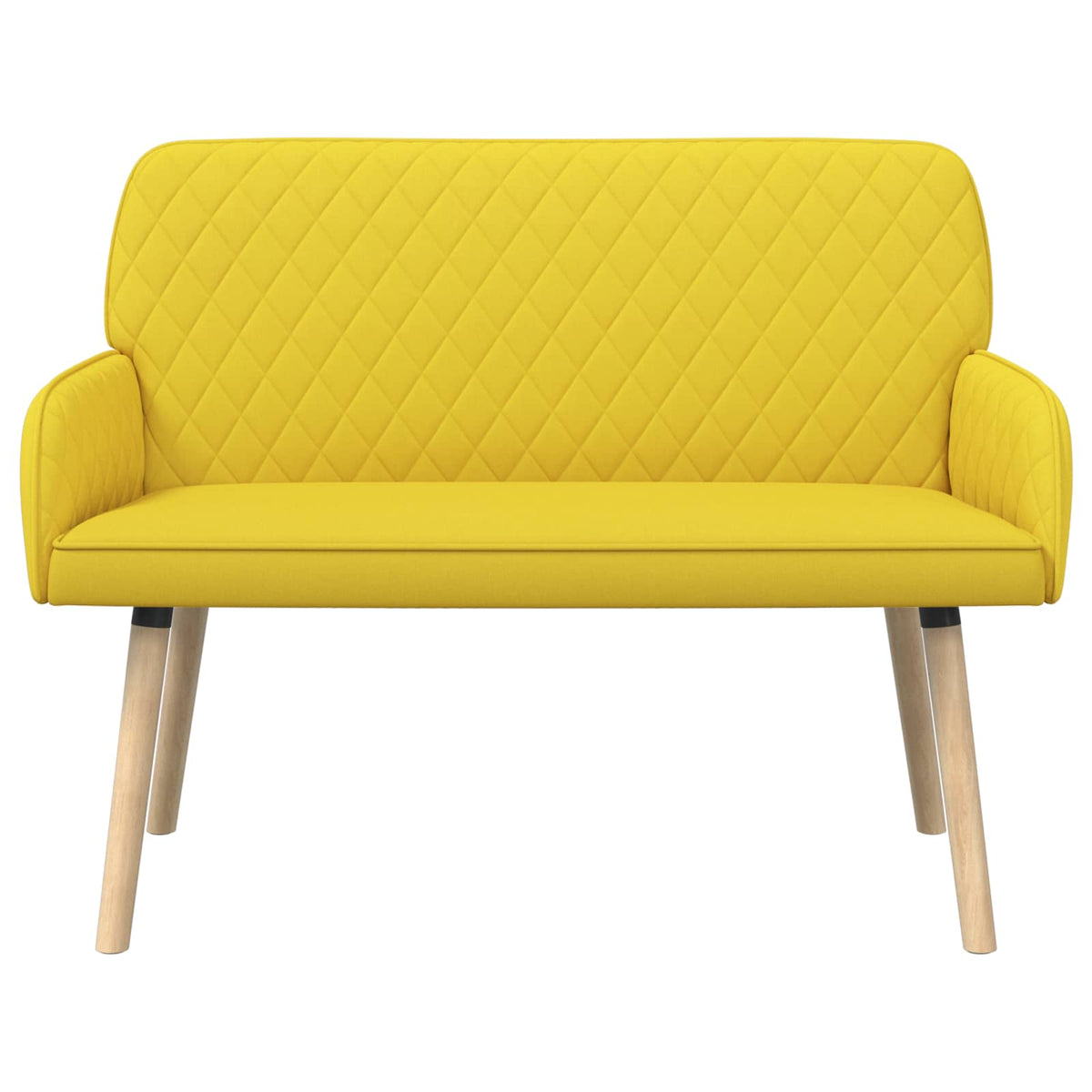 vidaXL 2 Seater Sofa with Solid Wood Legs 2-Seater Light Yellow