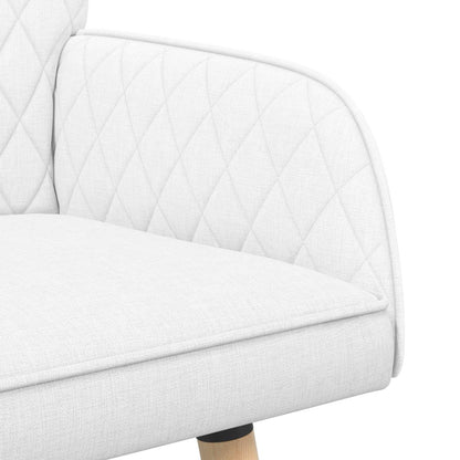 vidaXL 2 Seater Sofa with Solid Wood Legs 2-Seater White Linen Fabric