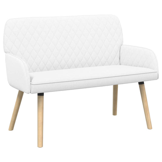 vidaXL 2 Seater Sofa with Solid Wood Legs 2-Seater White Linen Fabric